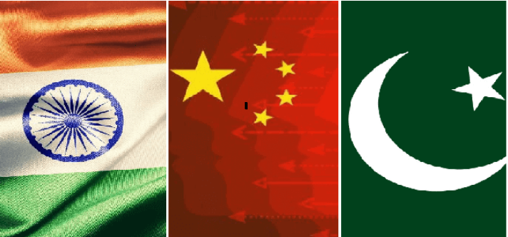 China, Pakistan, India