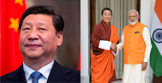 China, Bhutan, India