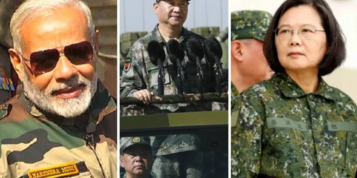 Narendra Modi, Tsai Ing-wen, Xi Jinping, China, Taiwan, India,