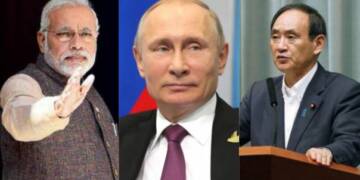 Russia, India, China, Suga, Modi, Putin