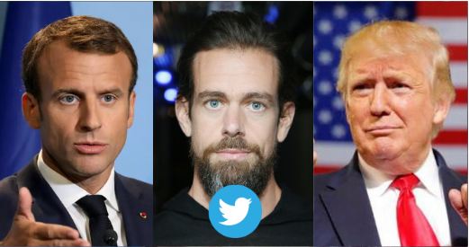 Twitter, Trump, Macron