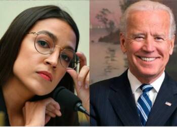 Joe Biden, Left, AOC