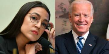 Joe Biden, Left, AOC