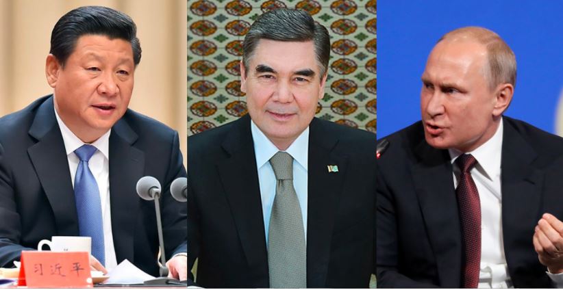 Russia, China, Turkmenistan