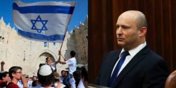 Bennett, flag march, Jerusalem