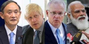 Boris Johnson, Scott Morrison, China, Quad, Japan, Yoshihide Suga, India, PM Modi, Exhaustive Reads,