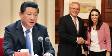 China, New Zealand, Scott Morrison, Jacinda Ardern