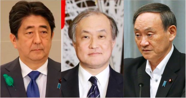 Shinzo Abe, Takeo Akiba, Yoshihide Suga