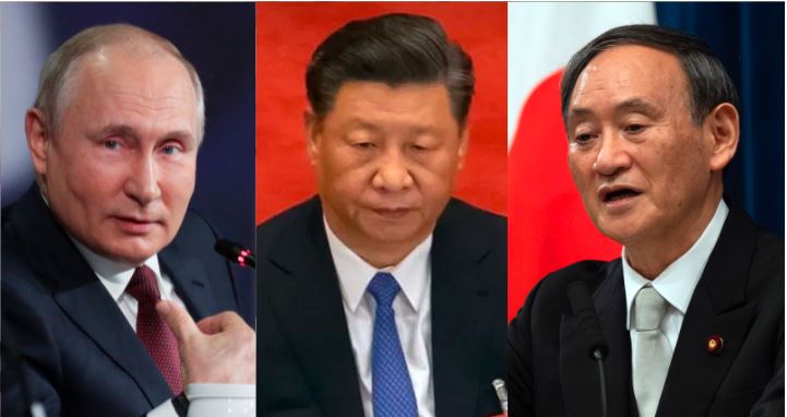 Xi Jinping, Russia, Japan, Suga, Putin, China