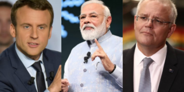 Modi Macron Morrison China