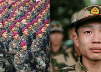 Chinese PLA soldiers crying
