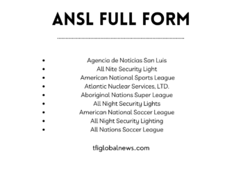 What does ANSL stand for - Table 