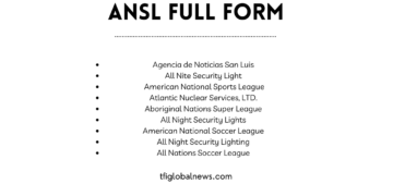 What does ANSL stand for - Table