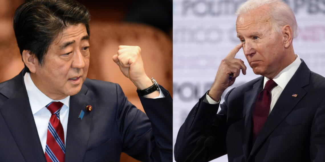 Shinzo Abe sends out a stern message to China, but it’s meant for Biden