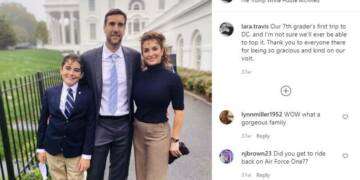 lara travis with her son and husband