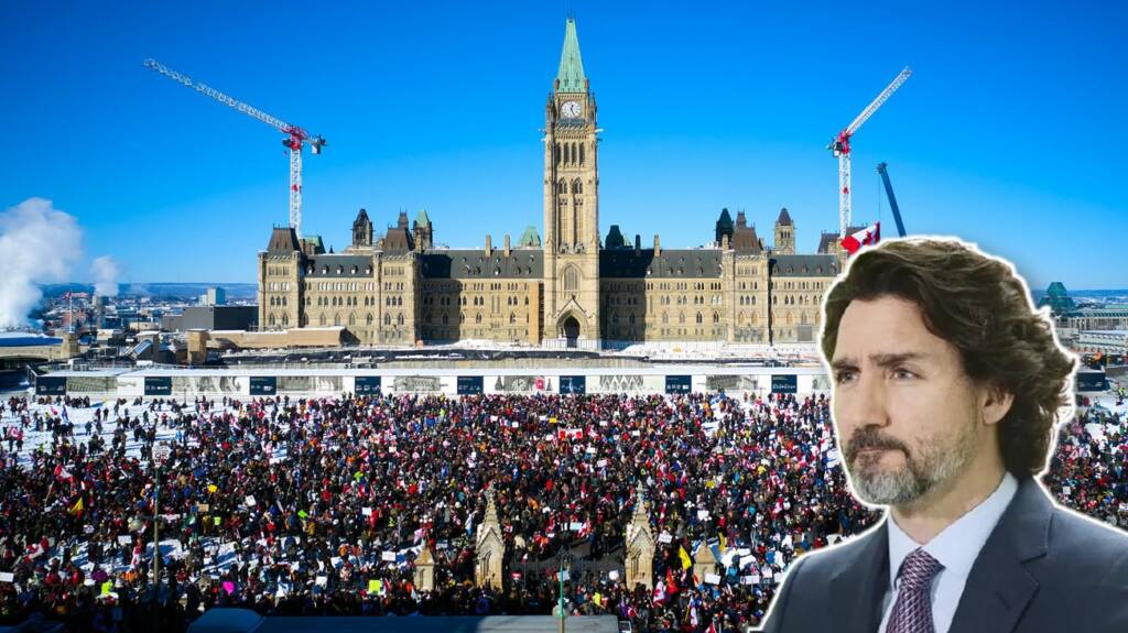 Trudeau Canadian Truckers Vaccine Mandate Protest