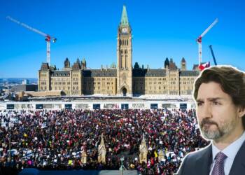 Trudeau Canadian Truckers Vaccine Mandate Protest