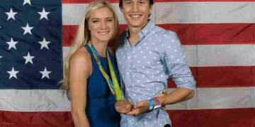 Joe Bosshard with his wife and olympic madel