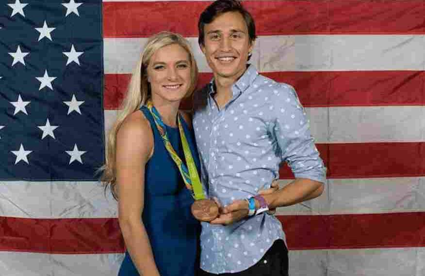 Joe Bosshard with his wife and olympic madel