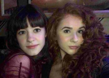 Niamh Lynch with her friend at pub