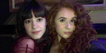 Niamh Lynch with her friend at pub