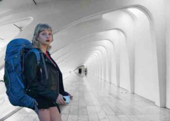 Actress Ella Newton at metro station