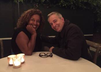 Jay Karnes with his friend