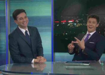 Trevor Ault anchoring a show