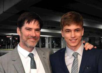 James Parker Gibson with his father at award show