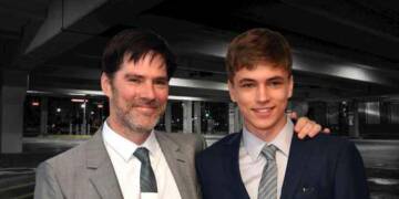 James Parker Gibson with his father at award show