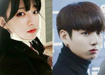 Kim Geong Min with her brother RM