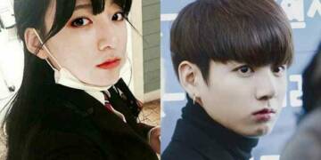 Kim Geong Min with her brother RM