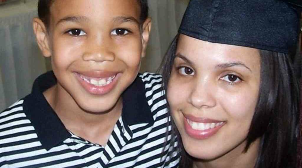 Brandy Cole with her son at the age of 25