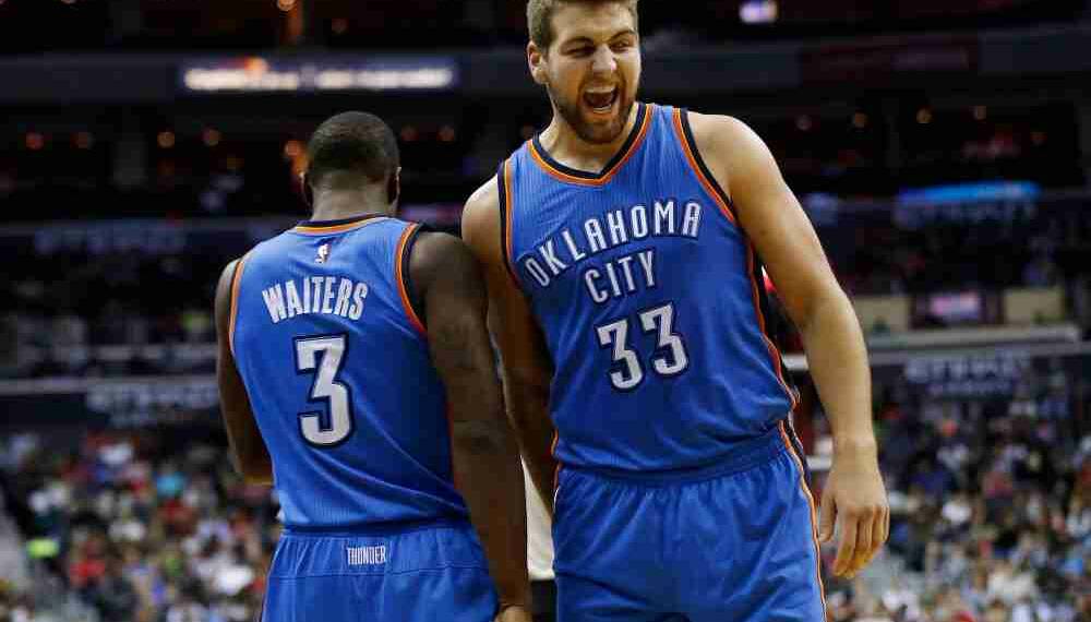 Mitch Mcgary celebrating the basket