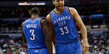 Mitch Mcgary celebrating the basket