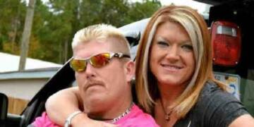 Amy Shirley with her husbabd