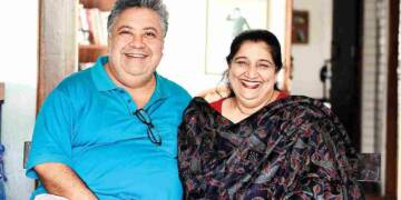 Seema Pahwa with her husband Manoj