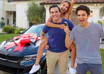 Blake Rivera with his brother and sister