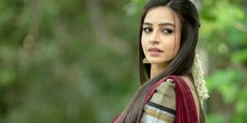 Divya Ganesh in red saree