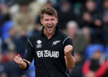 Corey Anderson celebrating wicket