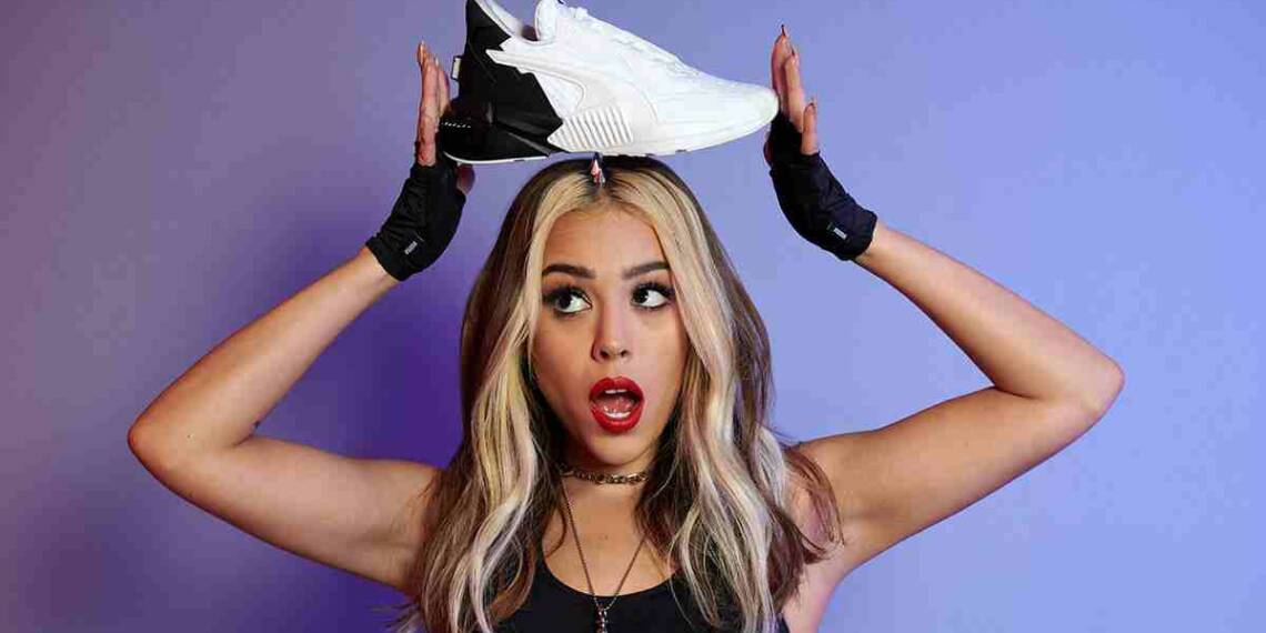 Danna Paola holding puma shoe