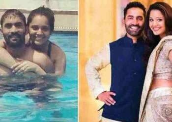 Dipika Pallikal Karthik with her husband