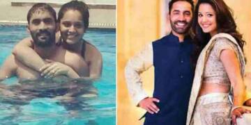 Dipika Pallikal Karthik with her husband