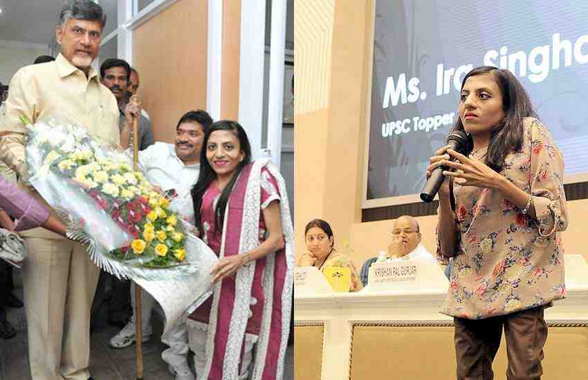 Ira Singhal IAS delivering her speech