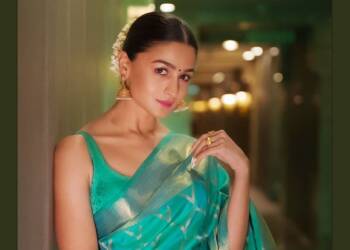 Alia Bhat in blue saree