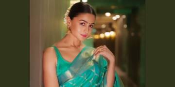 Alia Bhat in blue saree