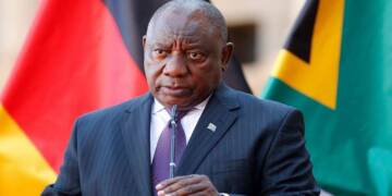 Cyril Ramaphosa while speech