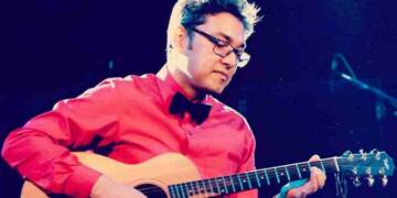 Anupam Roy playing guitar