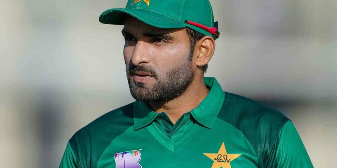 Crircketer Asif Ali playing a shot