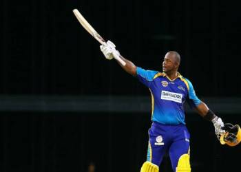 Dwayne Smith celebrating his fifty